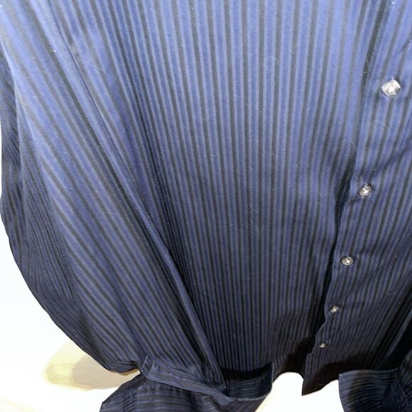 Hugo Boss Dress Shirt Mens Size Large Blue Striped French Cuffs Button Up Formal - Picture 6 of 12